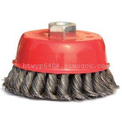 3inch TWIST KNOT CUP BRUSH steel wire brush twisted wire Cup brushes, color brushes for the Bowl-shaped wire wheel brush