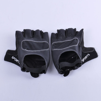 Hundreds of Tiger sports gloves. outdoor fitness slip half. washed Pu black stylish men and women