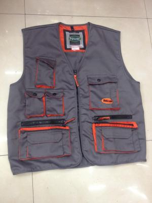 Polyester cotton multi-pocket vest overalls