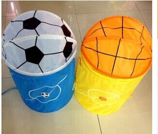 Basketball football-type storage buckets