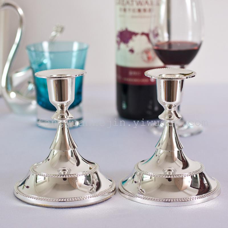 新款欧式现代单头烛台对装蜡烛台创意时尚家居婚庆礼品KTV合金