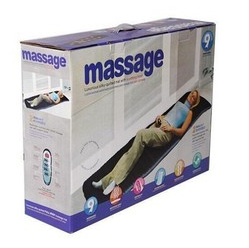 Heating Vibration Black Massage Mattress Double Speed Control 9 Massage Heads 9 Motor Physiotherapy Mattress