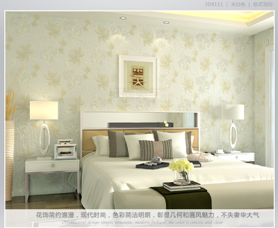 European simple 3D non-woven wallpaper.