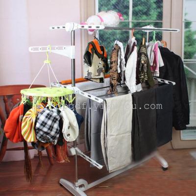 Hanger landing retractable three-tiered drying rack folding drying rack Towel rack in stainless steel exports Korea