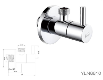 YLN8810 explosion-proof angle valve thickening copper triangle valve hot and cold water angle valve