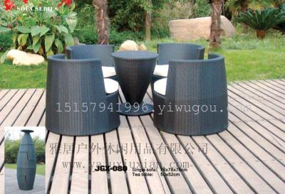 Outdoor Recreational Furniture Imitation Rattan Sofa Bullet Craft Combination Balcony Villa Private Club Table and Chair