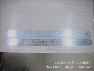 Stainless Steel Ruler 05 Thickness 30cm Double-Sided Scale Steel Ruler A Scale Factory Wholesale
