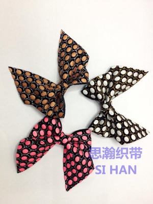 Leopard grain bowknot is acted the role of bowknot dress bowknot color can mix batch