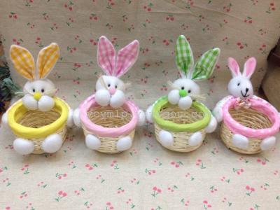 Manufacturers selling Easter egg Bunny storage basket can be mounted straw storage baskets storage baskets