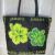 Datura flowers mixed letters beach bag