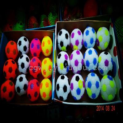 6.5 Flash football plush ball massage TPR toys inflatable bounce toys