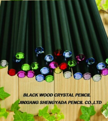 Black wood diamond-encrusted pencil (patent product) learning office supplies