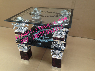 Aluminum leg tempered glass coffee table, a dining table, bedside table, furniture, factory direct glass TV stand
