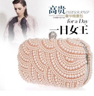 Explosive types of exquisite handmade Pearl evening bag clutch bag black white pink