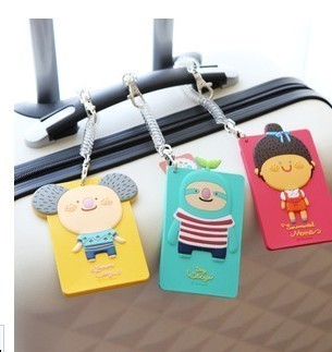  الأمتعة   PVC rubber luggage tag 3D cartoon creative Billboard Hot recommendation