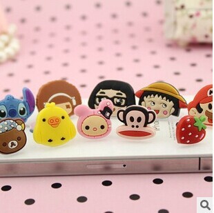  сувенир  PVC phone soft rubber dust plug headphone plug-cartoon soft glue factory