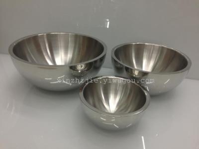 Three piece stainless steel double bowl of South Korea and Japan Bowl children Bowl Salad Bowl
