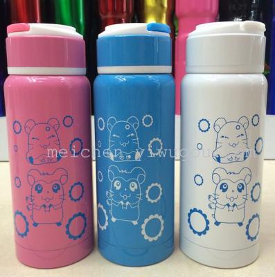 High - quality vacuum stainless steel thermos GMBH cup with handle 350 ml cartoon design
