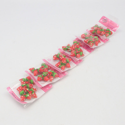 Red nylon strawberry hairpin