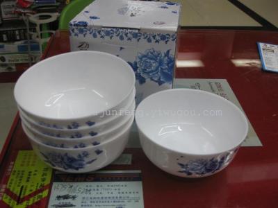 Green bowl of nonpoisonous PP green shatter-resistant plastic white blue and white Bowl