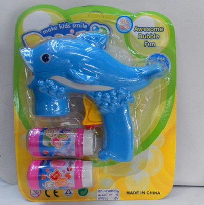 Boards inside green plastic educational toys children's toys inertia of solid color Dolphin bubble gun