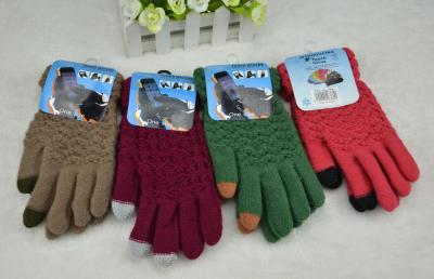 Manufacturers selling Korean jacquard gloves gloves touch Ladies Gloves anti needle Ladies Gloves