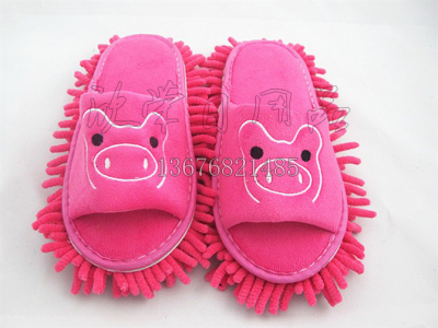 Winter Embroidered Lazy Cleaning Mop Slippers High Quality Chenille Ground Slippers Home Floor Shoes