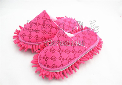 Winter Printing Lazy Cleaning Mop Slippers High Quality Chenille Ground Slippers Home Floor Shoes