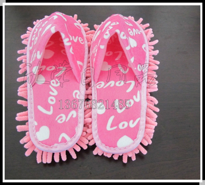 Winter Printing Lazy Cleaning Mop Slippers High Quality Chenille Ground Slippers Home Floor Shoes