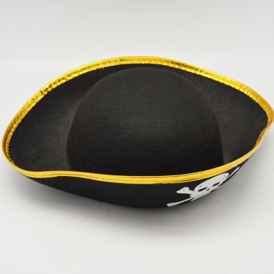 Black Non-Woven Fabric Golden Edge Large Rabbit Hat