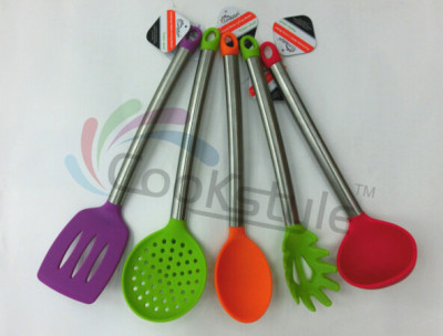 Silica gel kitchenware stainless steel handle mixing color manufacturers direct