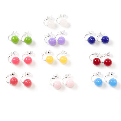 Jelly bead + imitation zirconium earring for microphone