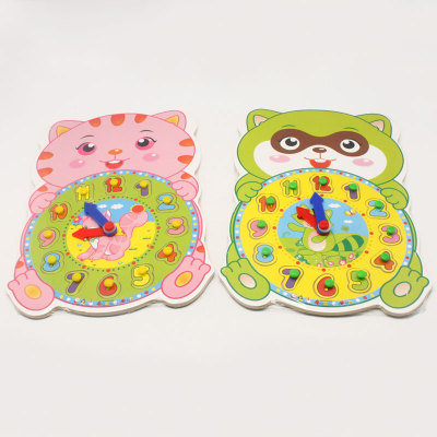 Colored wooden four bear clocks