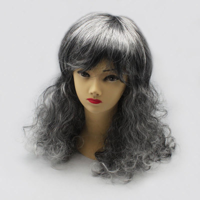 Two-tone flat curly hair wig