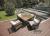 Outdoor leisure new detachable chairs patio garden furniture dining table with umbrella hole