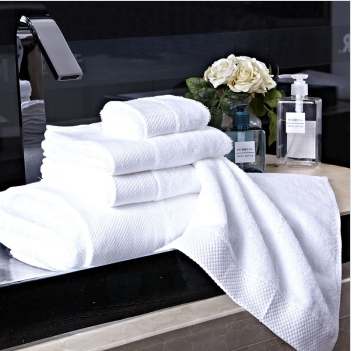 Hotel bath towel increase padded satin Platinum bath towel in pure cotton pure white