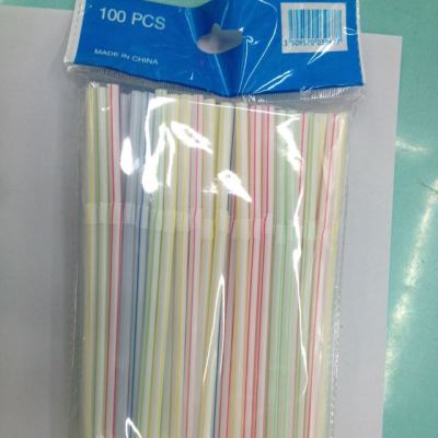 Color Stripes Straw, Fluorescent Straw, Paper-Wrapped Straw, Milk Tea Straw