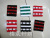 Black and white red and black striped blue and white striped with spike wristband