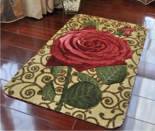 new red rose flower floor mat door mat non-slip absorbent floor mat