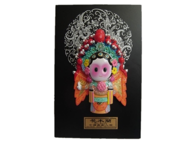 Large supply of tourist handicraft ceramic crafts Q figure version of the three characters decoration mask crafts