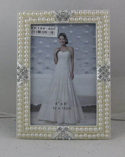 xk144 double row pearl metal photo frame alloy photo frame photo frame