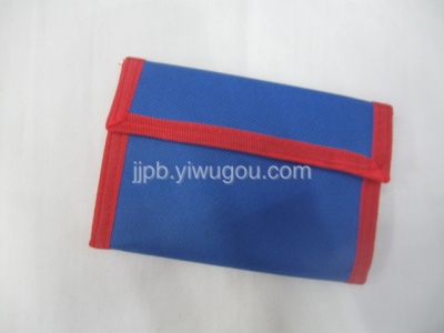 Professional custom wallet produced by the blue 600D nylon waterproof material.