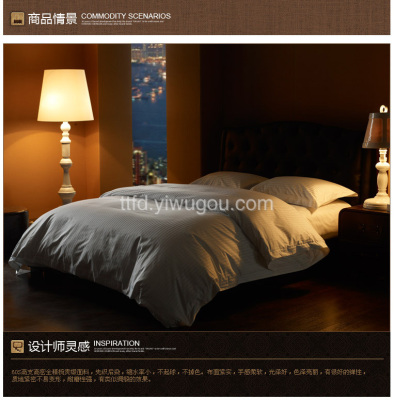Hotel bedding. Cotton 60 pieces, 3 cm satin stripe, 4 piece set