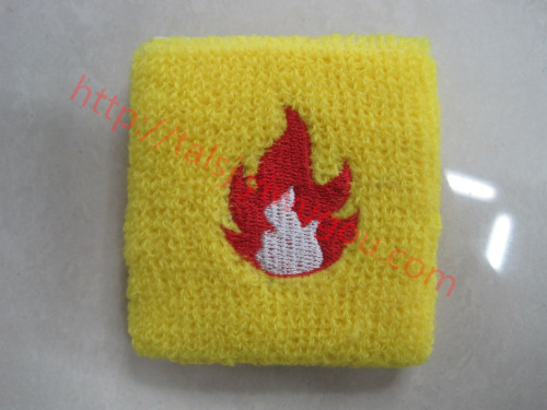 Flame Pattern Embroidered Wristband Towel Material Wristband Knitted Bracers Athletic Wristguards Kaisimi Wristband