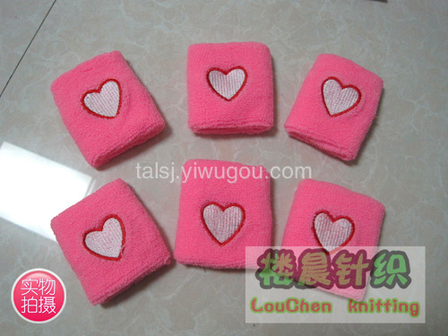 lovely love pattern towel wristband pink wristband pink peach heart pattern kaisimi wristband sports protective wristband love pattern knitted hand band