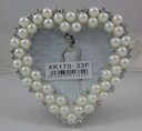 xk170-33f 8mm heart-shaped pearl metal photo frame