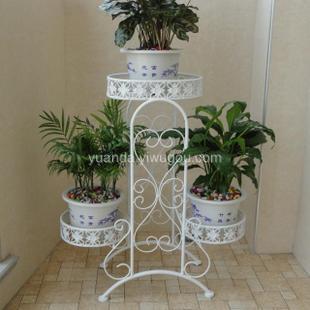 Great craft, wrought iron, continental shelf, floor flower stand, living room three-flower flower, potted flower