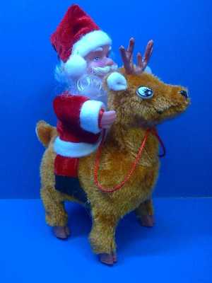 9123 electric Santa Claus riding Deer Christmas gift decorations