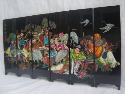 Antique lacquerware small screen home decoration Chinese style