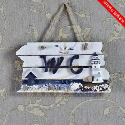 WC Hang wooden Creative toilet board Decorative Pendant MA17027A/B